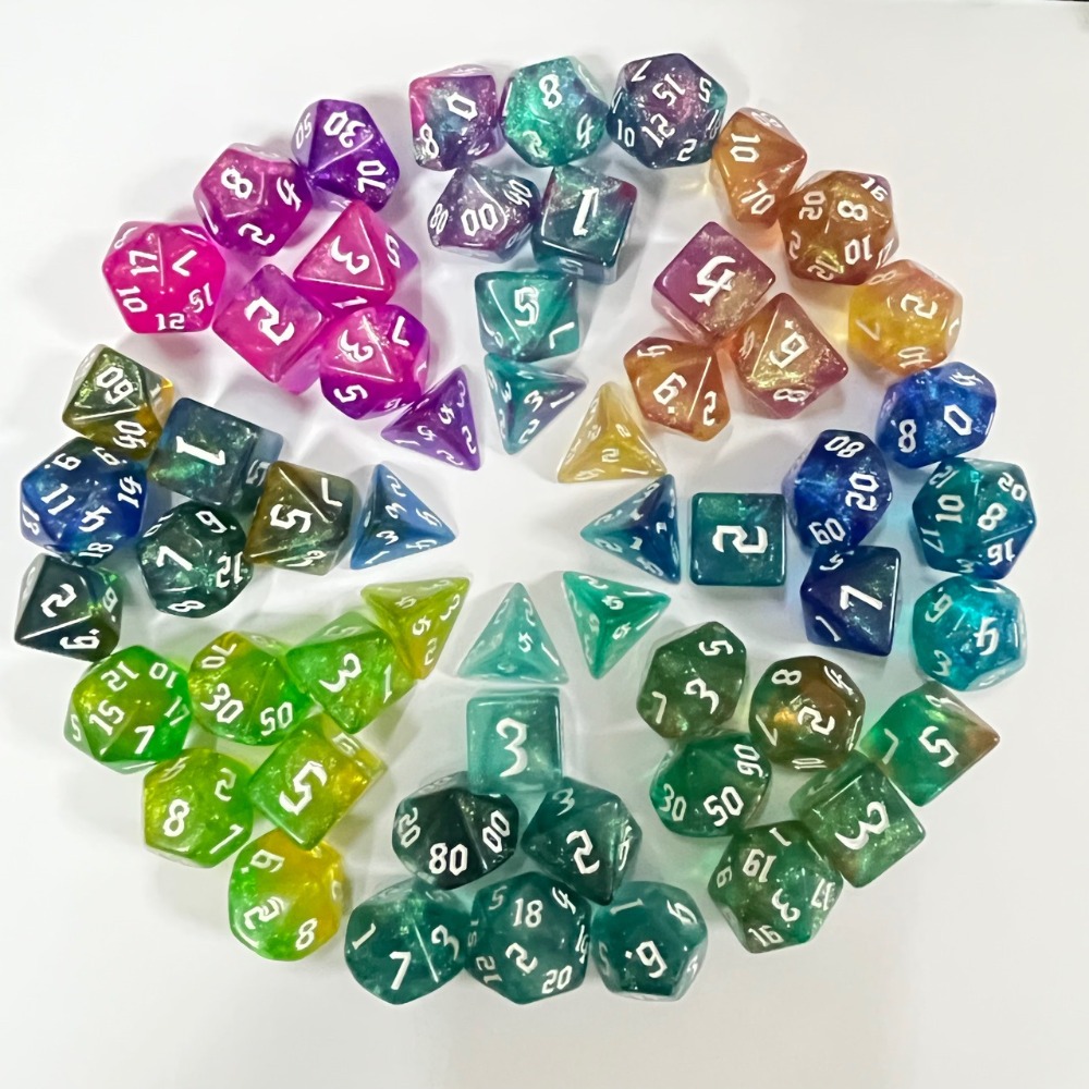 Board Game Font - Juego de 7 dados poliédricos de