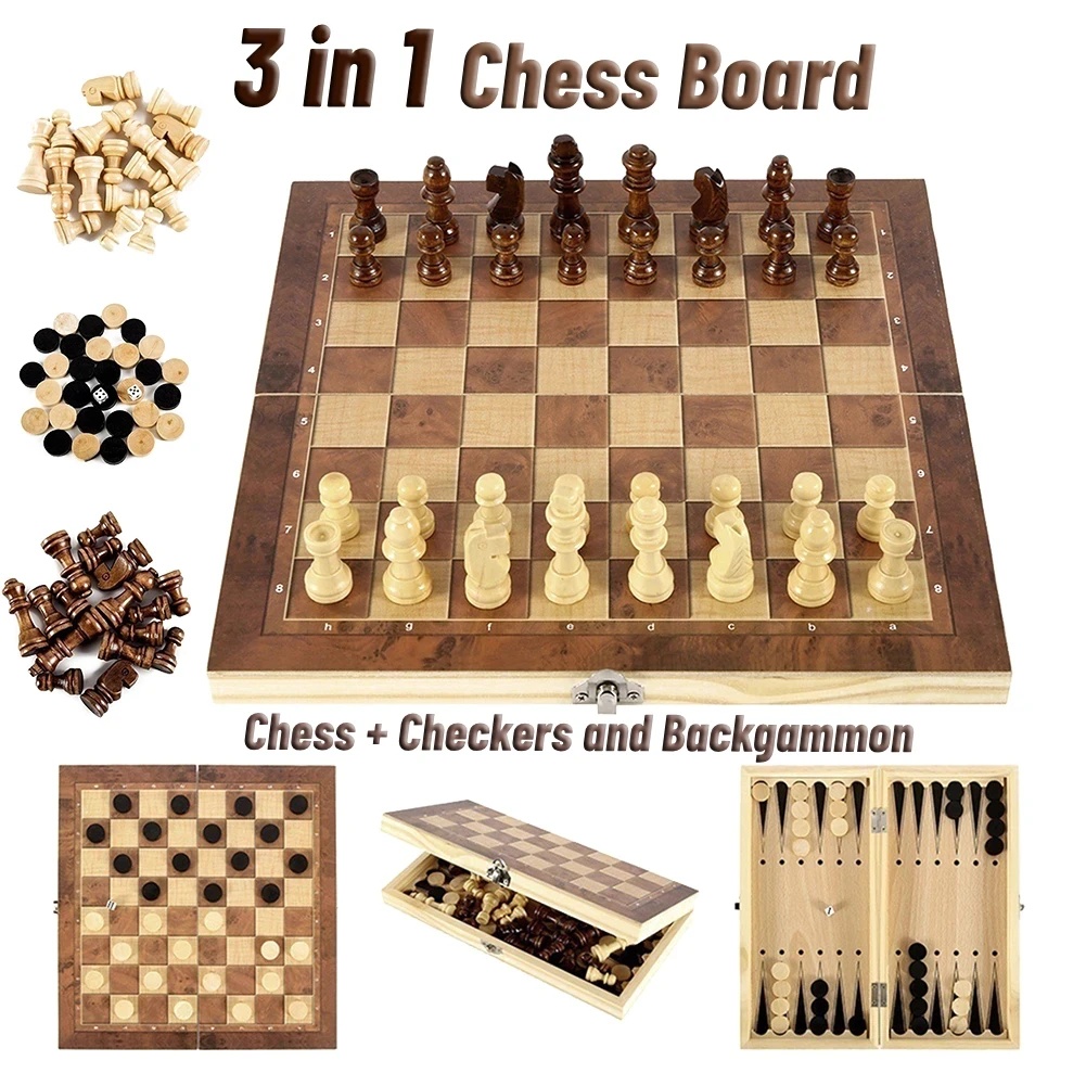 Board Game Operation - Juego de Damas, Backgammon y Ajedrez