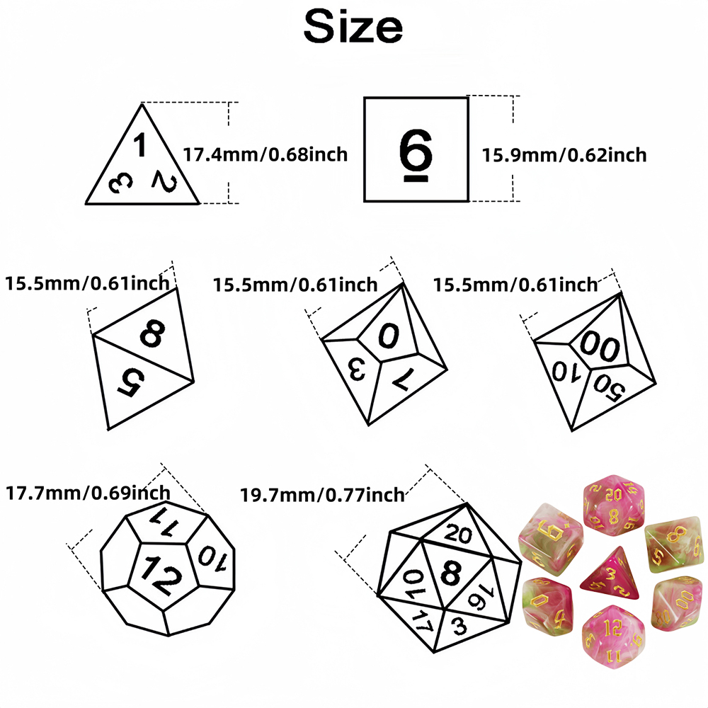 Juego de 7 dados poliédricos c - Board Game Font reseña y precio