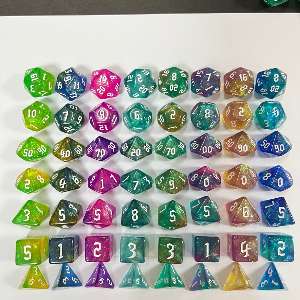Juego de 7 dados poliédricos d - Board Game Font reseña y precio