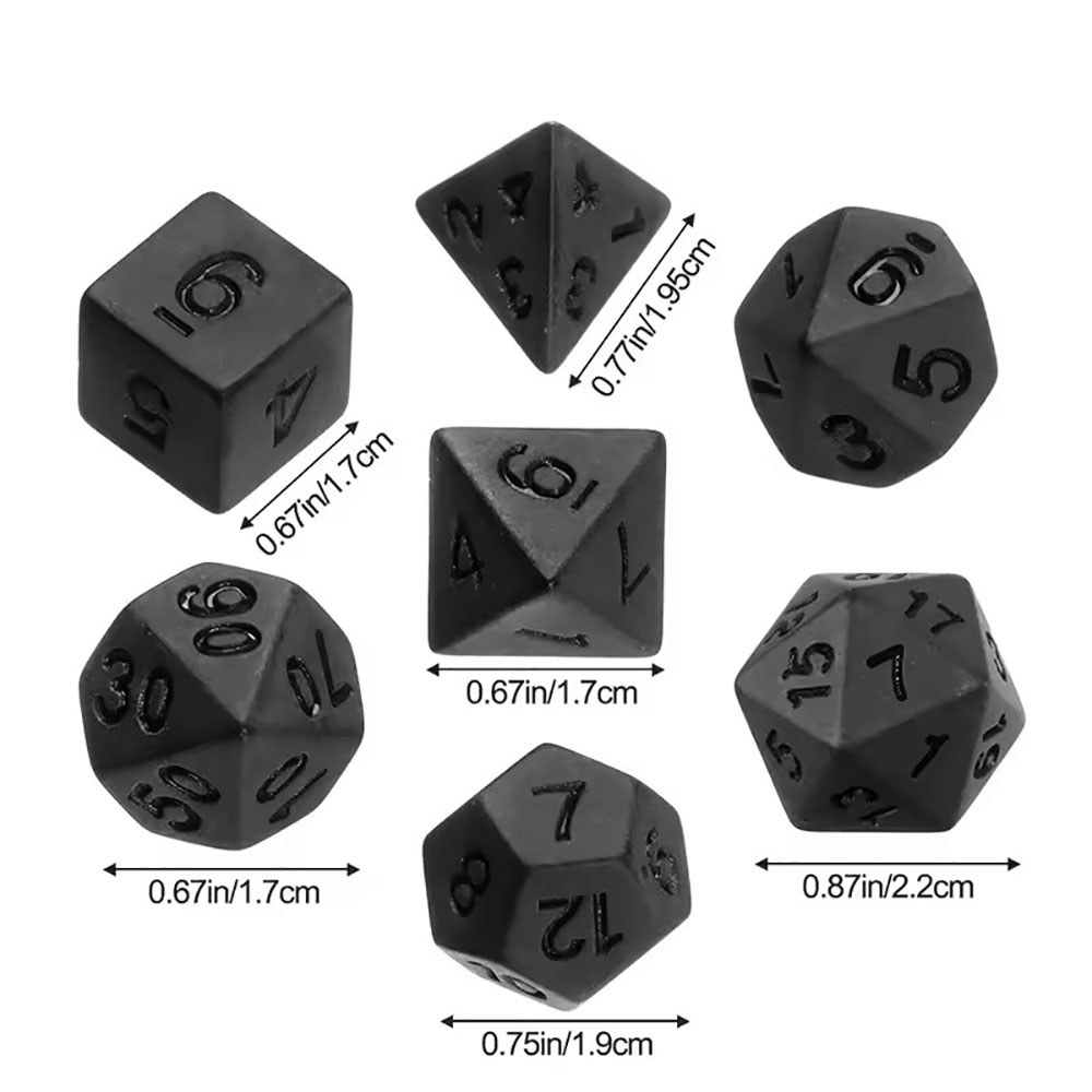 Juego de 7 dados negros nuevos - Board Game Font reseña y precio